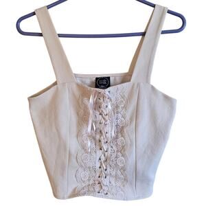 Madi Mase renaissance style lace front crop top sizel large